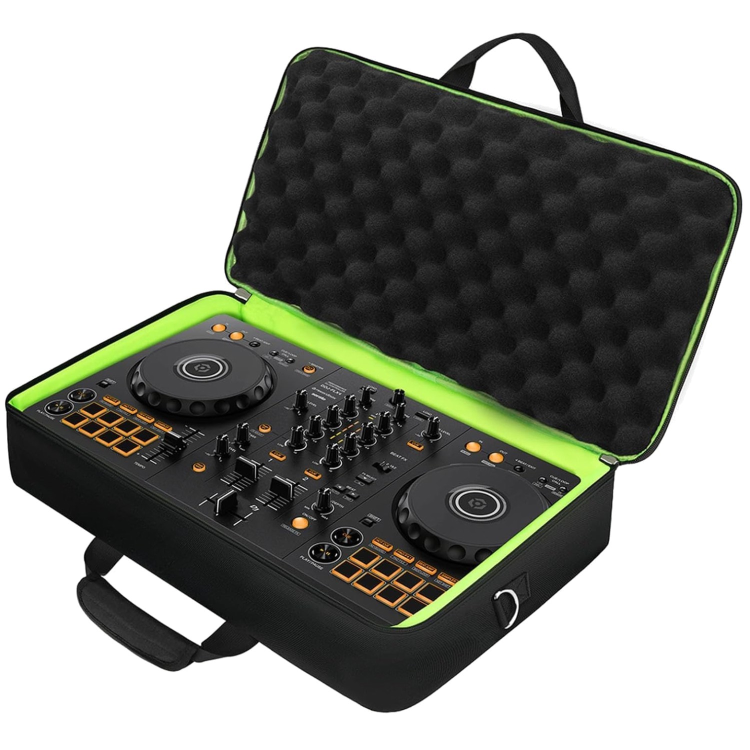 Padded DJ Controller Case for DDJ-400 | Green Trim