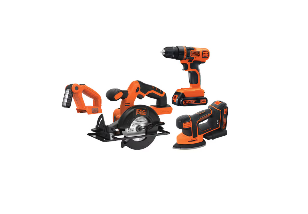 BLACK+DECKER 20V MAX 4-Tool Cordless Combo Power Kit - Black/Orange New in Box