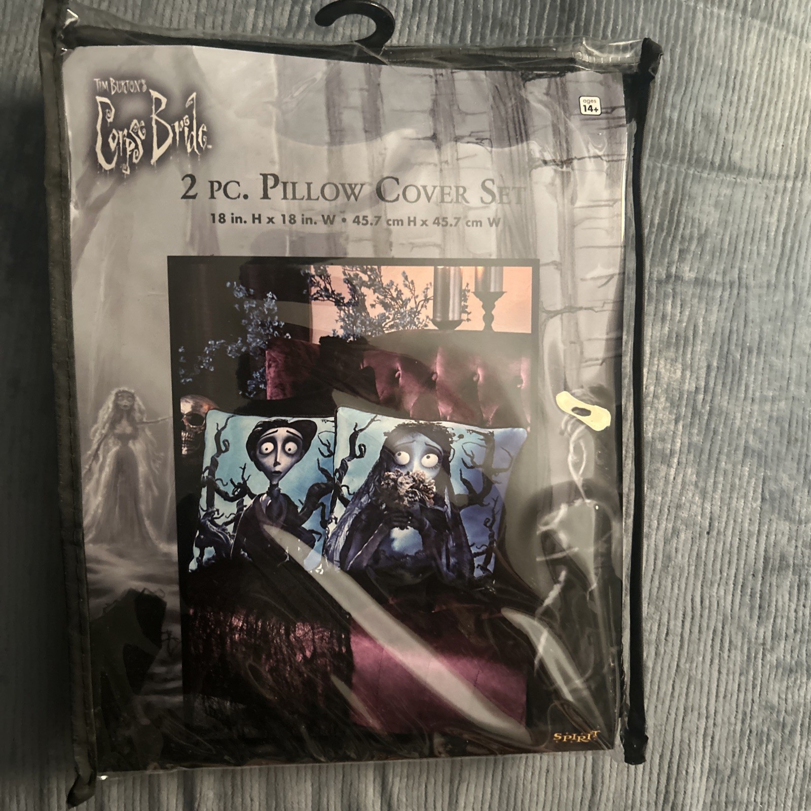 Spirit Corpse Bride 2 Two Piece Pillow Cover Set  18 x 18 Inches Tim Burton New