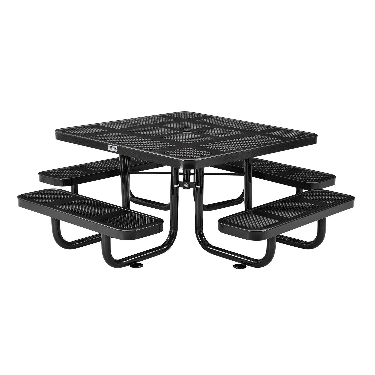 46" Child Size Square Perforated Picnic Table Black
