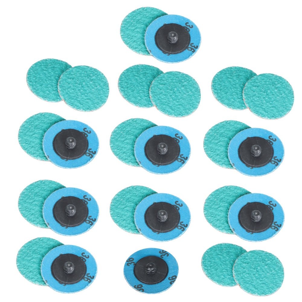 25 Pcs 2" 36 Grit Zirconia & Grind Aid High Quality Quick Change Sanding Discs