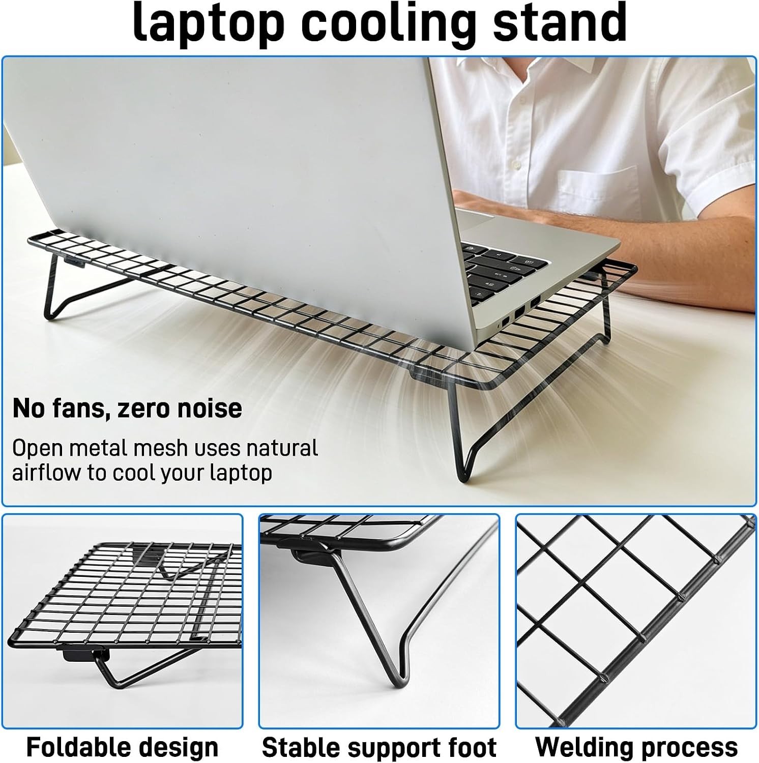 Adjustable Laptop Stand for Desk with Mouse Pad, Ergonomic Metal Foldable Lap...