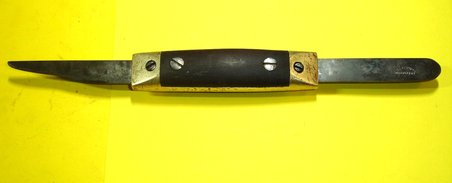 Antique George Borchert  Mill Pattern Makers Layout Knife Brooklyn NY  Rosewood