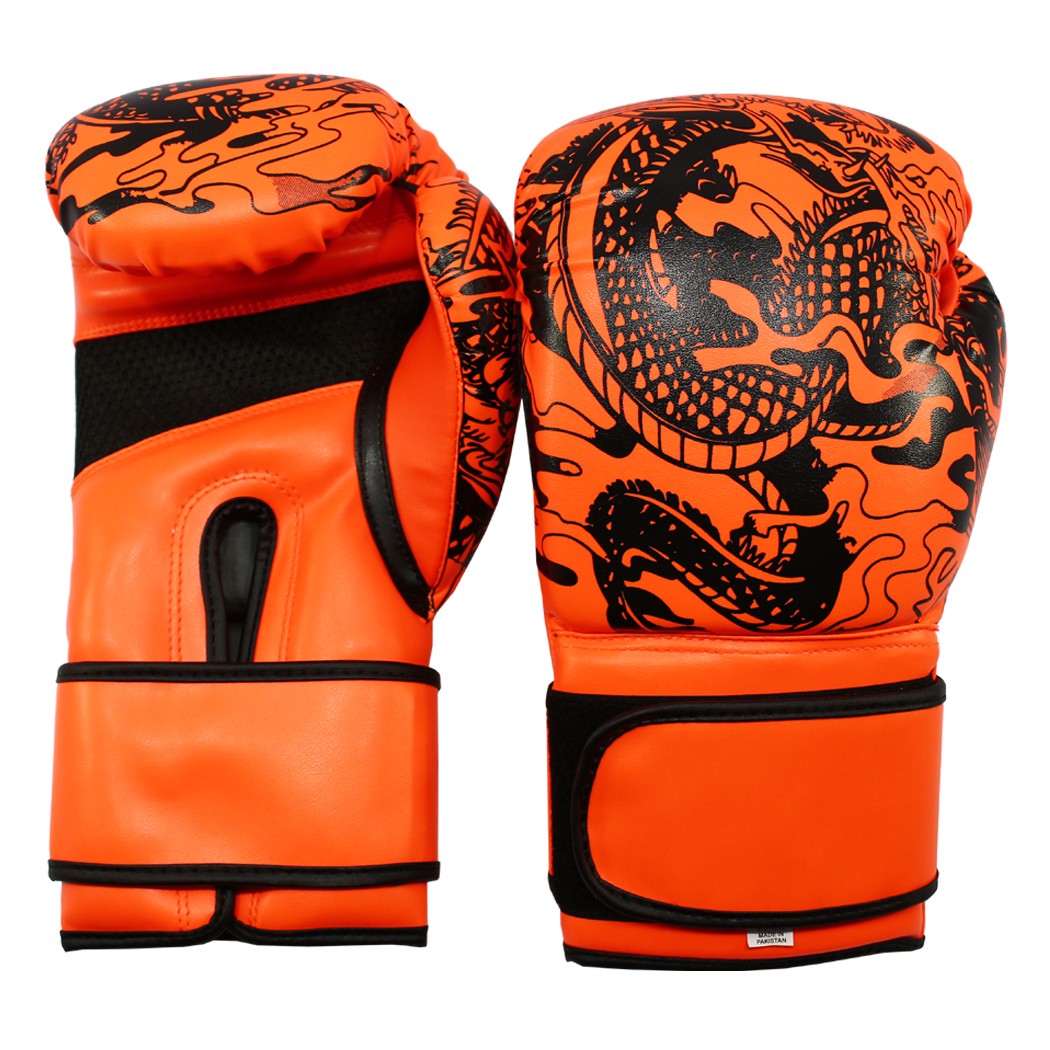 Last Punch Orange & Black 14oz Boxing Gloves   3D Pro Sparring Training Gear