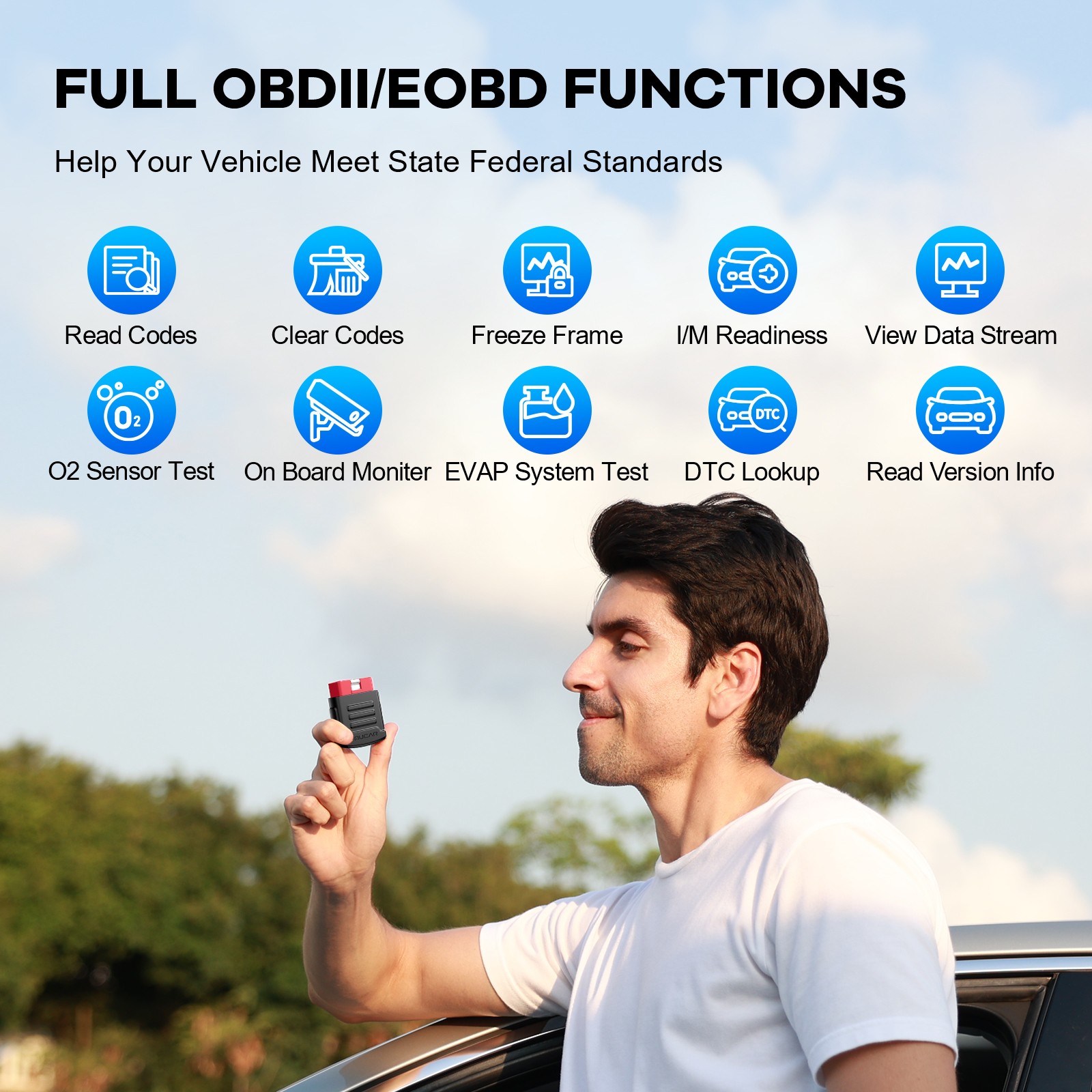 NEWEST MUCAR BT200 Auto Diagnostic Scanner All System Scan Full OBD2 Code Reader