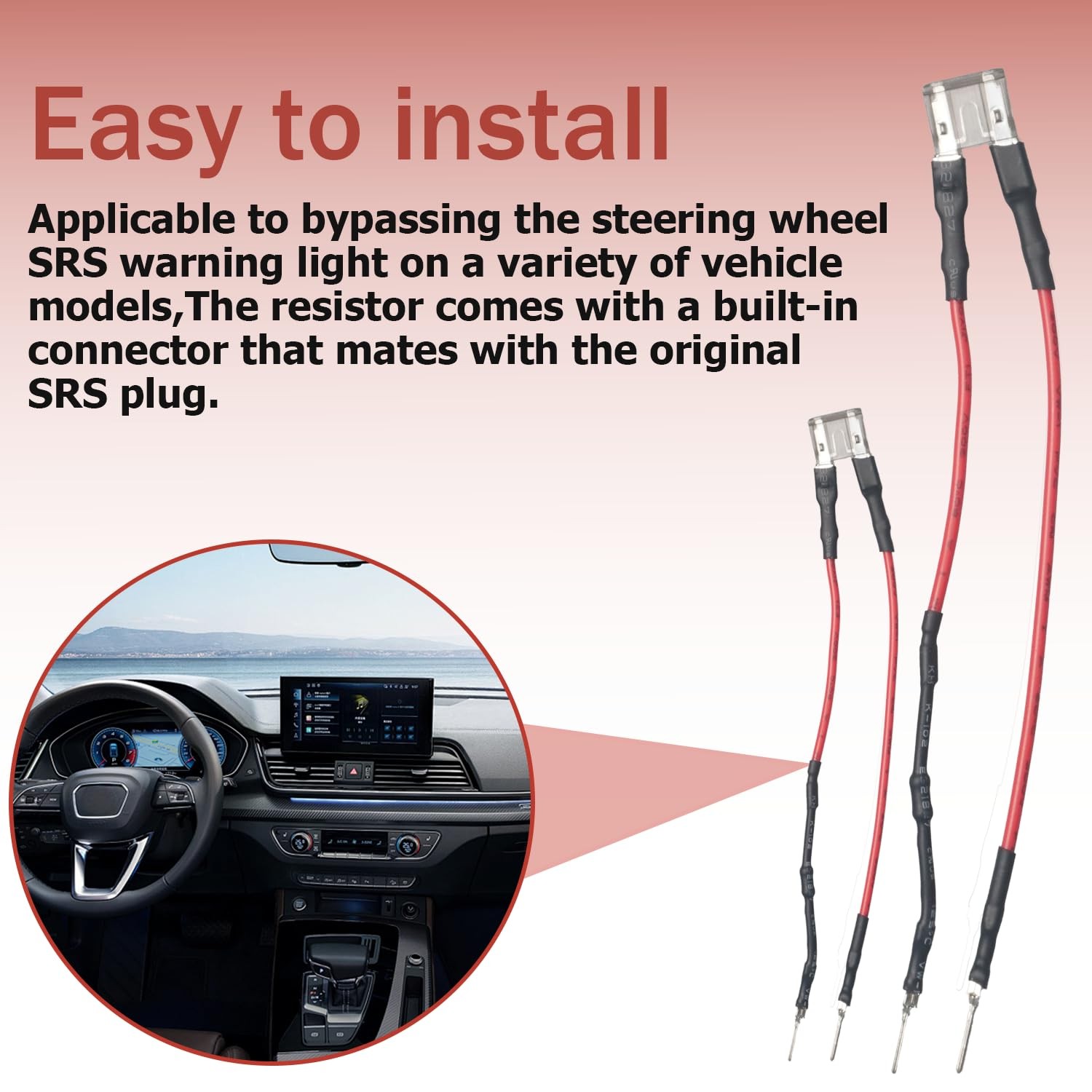 POERTYUI 2 pcs Steering Wheel SRS Warning Light Bypass Resistor Kit,...