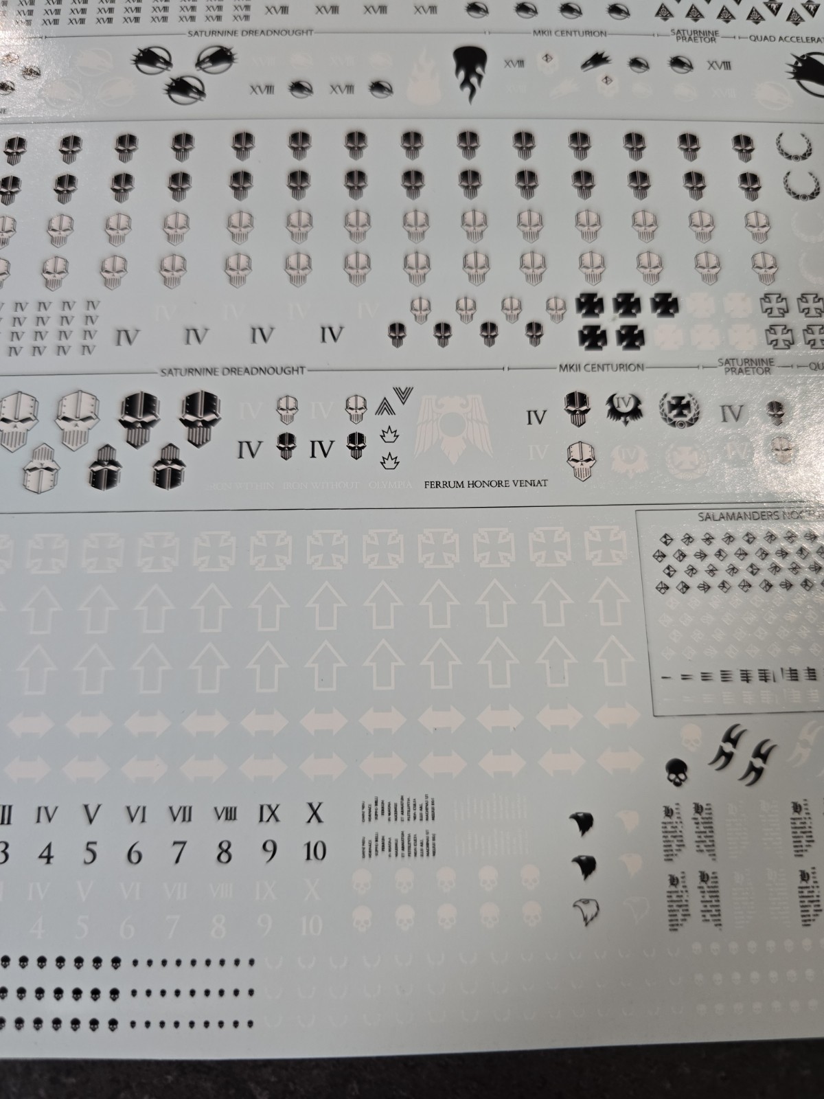 Warhammer Horus Heresy Salamanders & Iron Warriors transfer sheet/decals