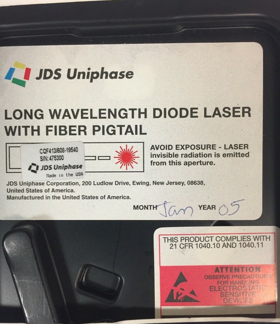 CQF413/608-19540 JDS Uniphase Long wavelength diode laser with fiber pigtail
