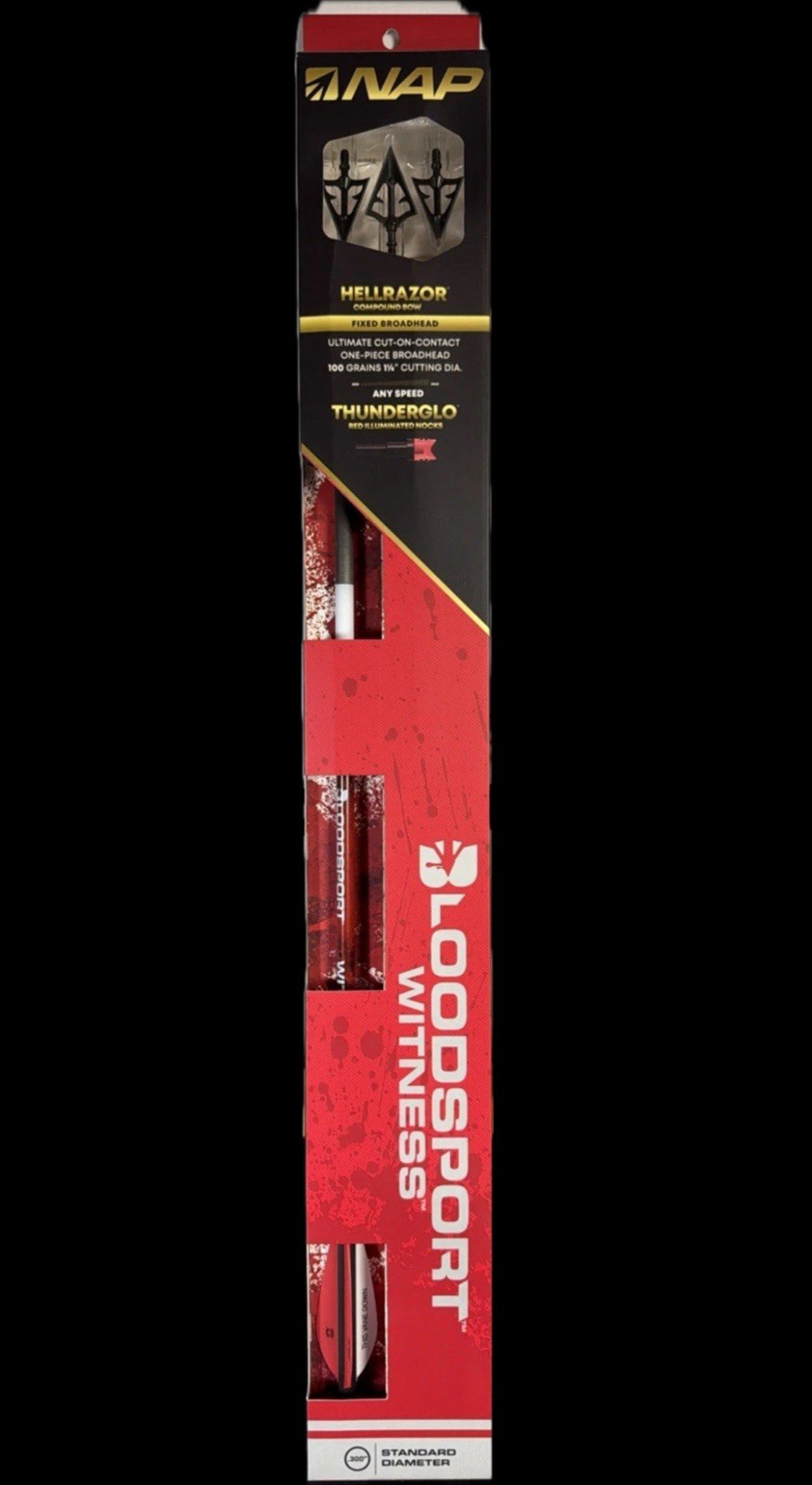 Bloodsport Witness Bolts With Hellrazor Broadheads Nocks NAP 3 Pack NIB