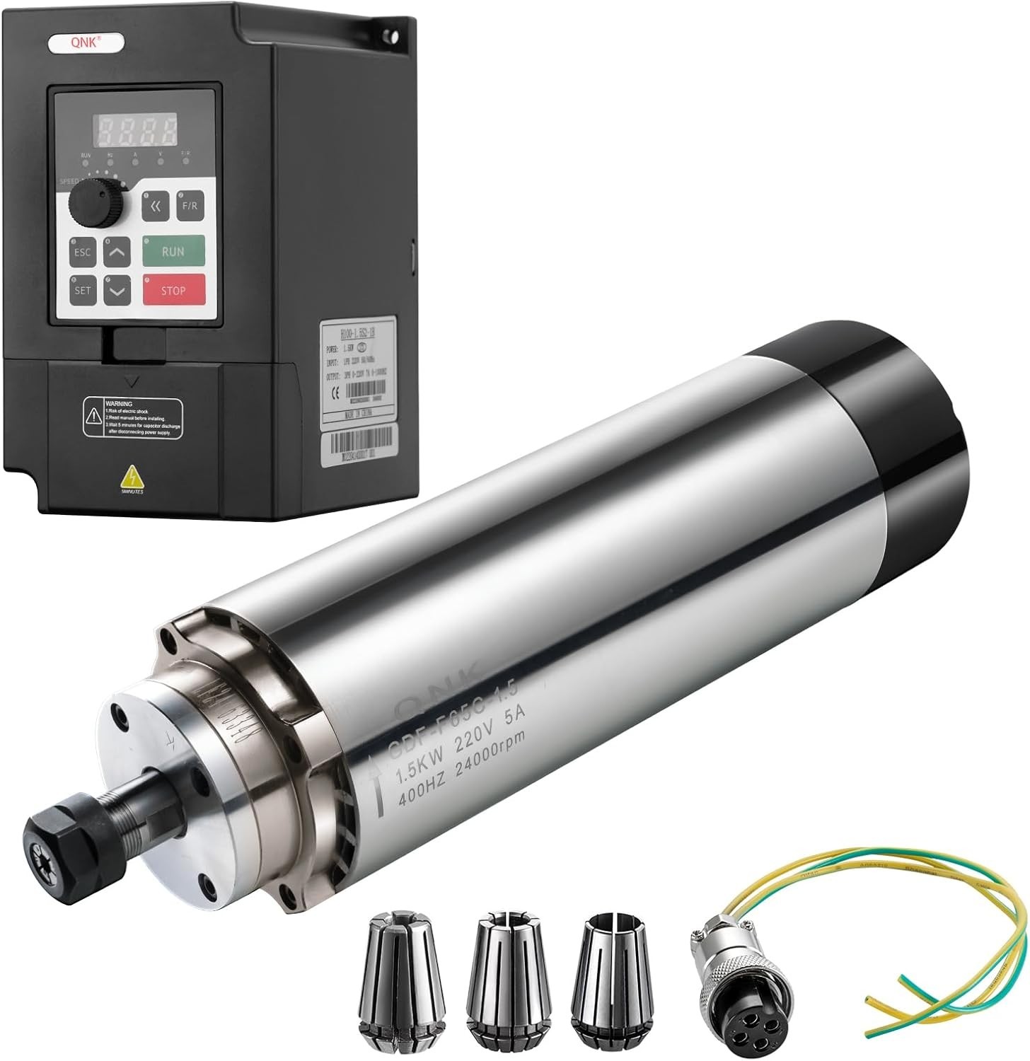 1.5KW Air cooling Spindle Motor 24000rpm ER11 w/ 1.5KW Inverter VFD CNC Set 110V