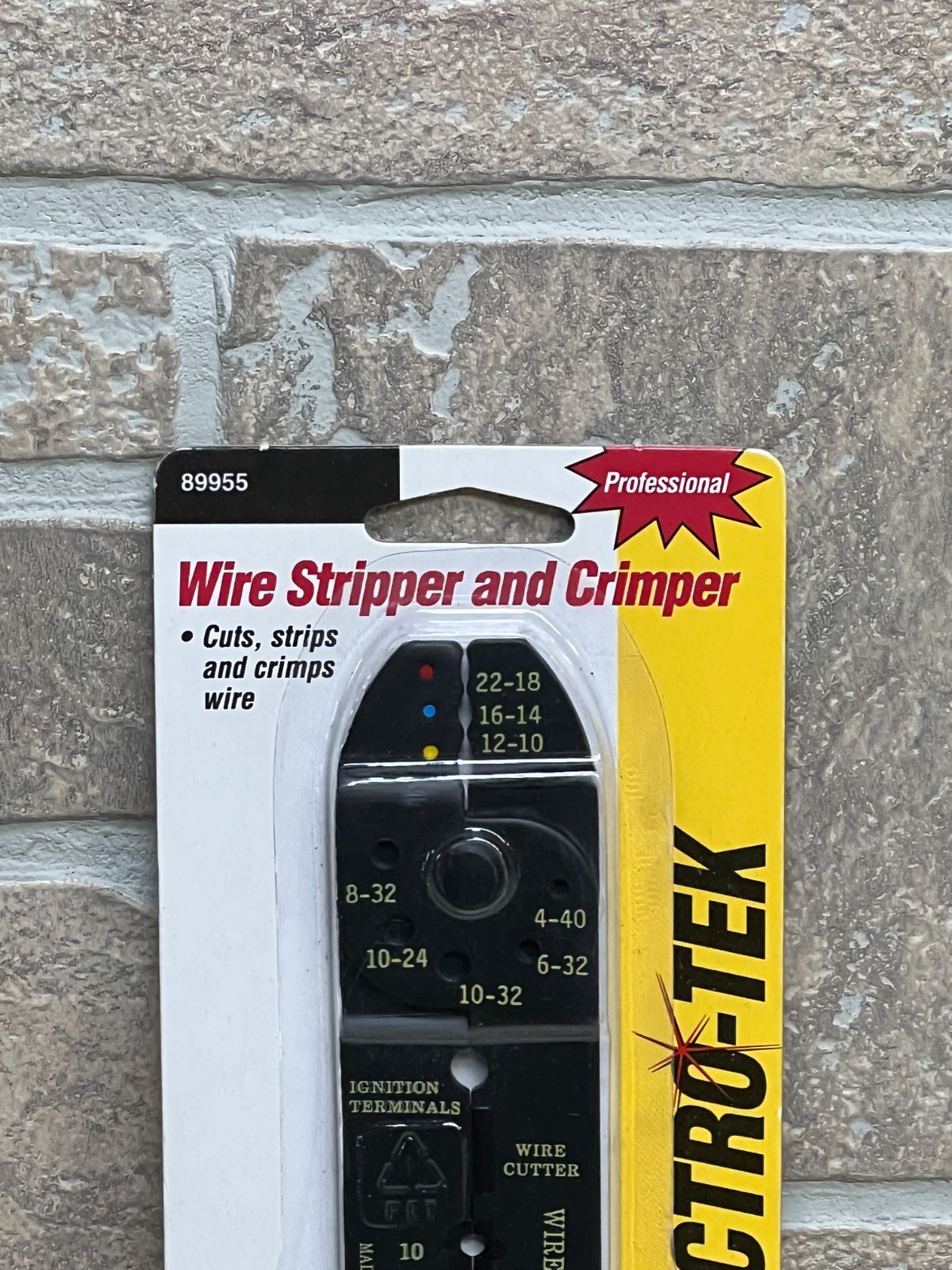 ELECTRO-TEK Wire Stripper Crimper Cutter Tool Electrician Professional Yellow