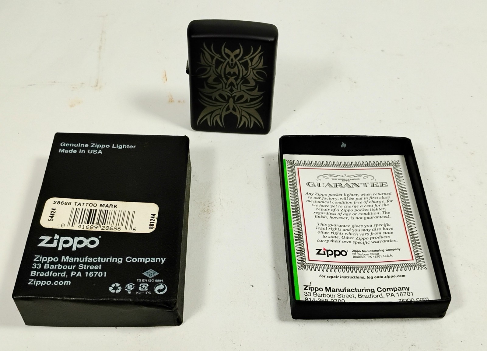 Zippo Tattoo Mark Black Matte 28686