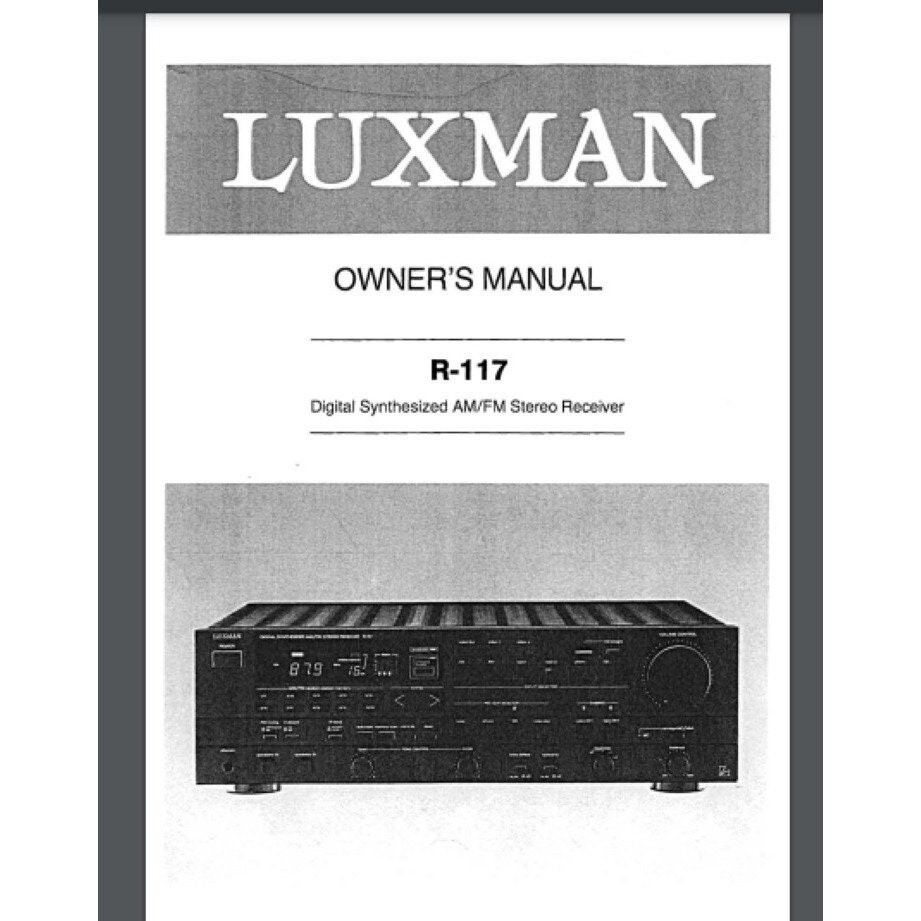 Luxman R-117 Owner manual Comb Bound Gloss Covers 23 pages