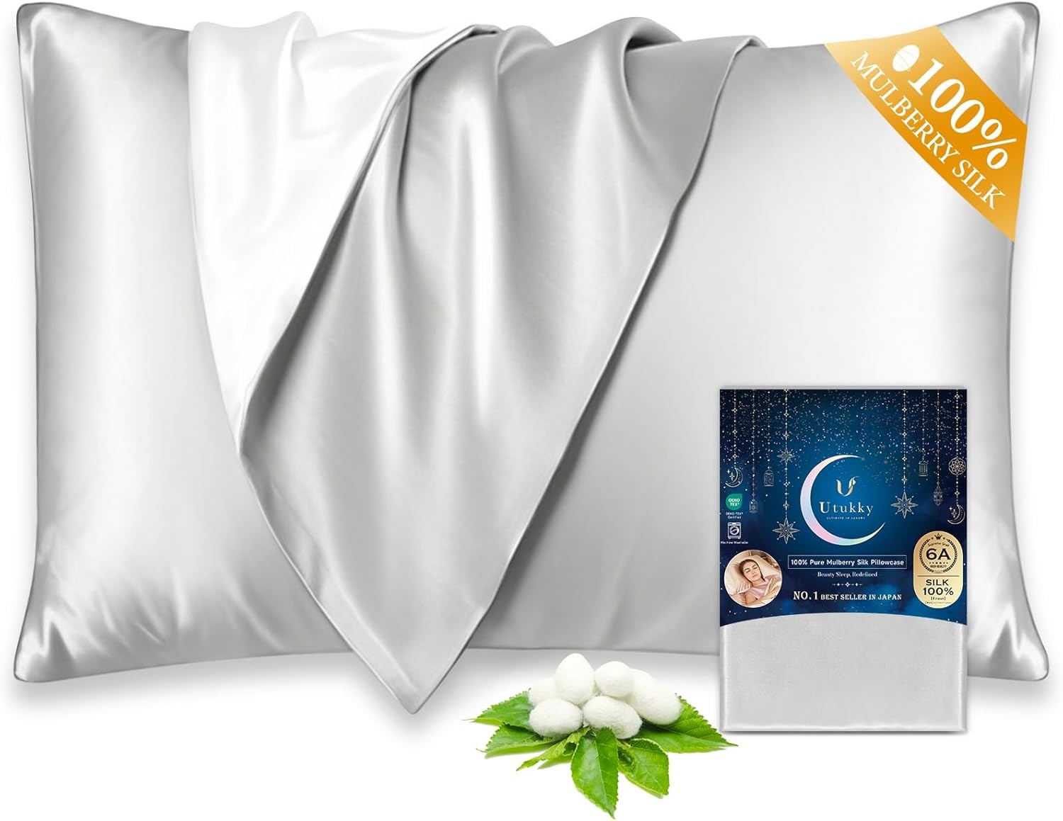 00% Mulberry Silk Pillowcase for Hair and Skin - Ultra Premium