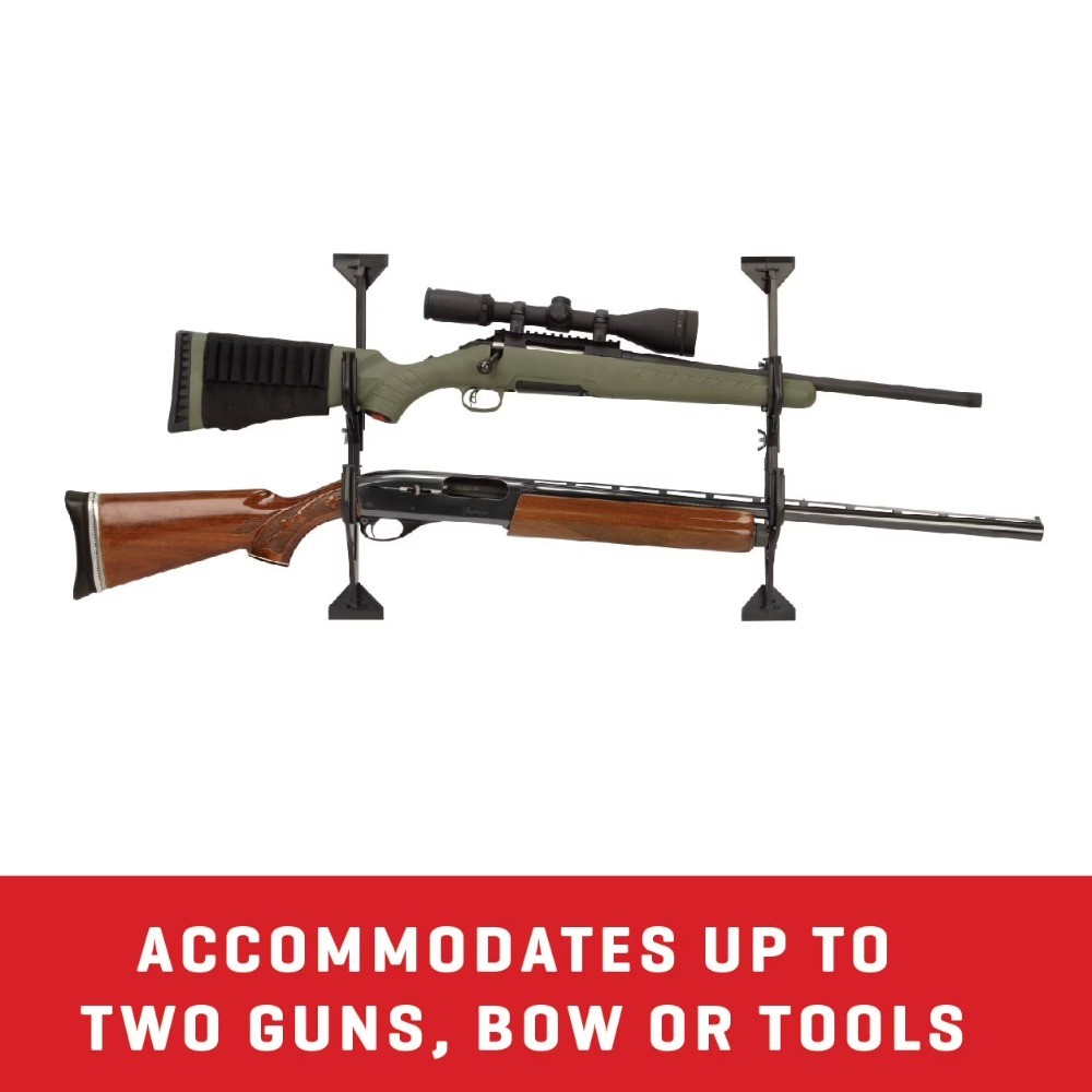Rack for Rear Window - Holds Two Shotguns, Rifles,Bows, or Tools,Black