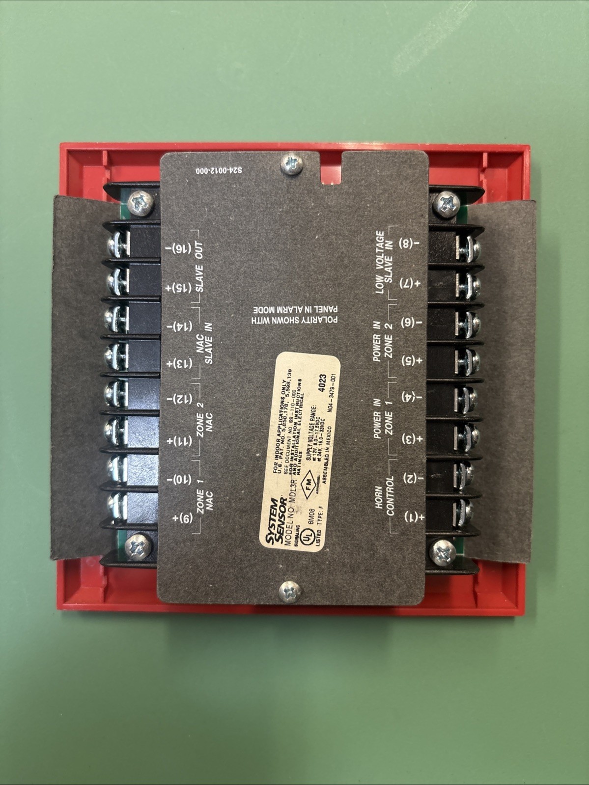 MDL3R Red Cover System Sensor Fire Alarm Sync Module - Used