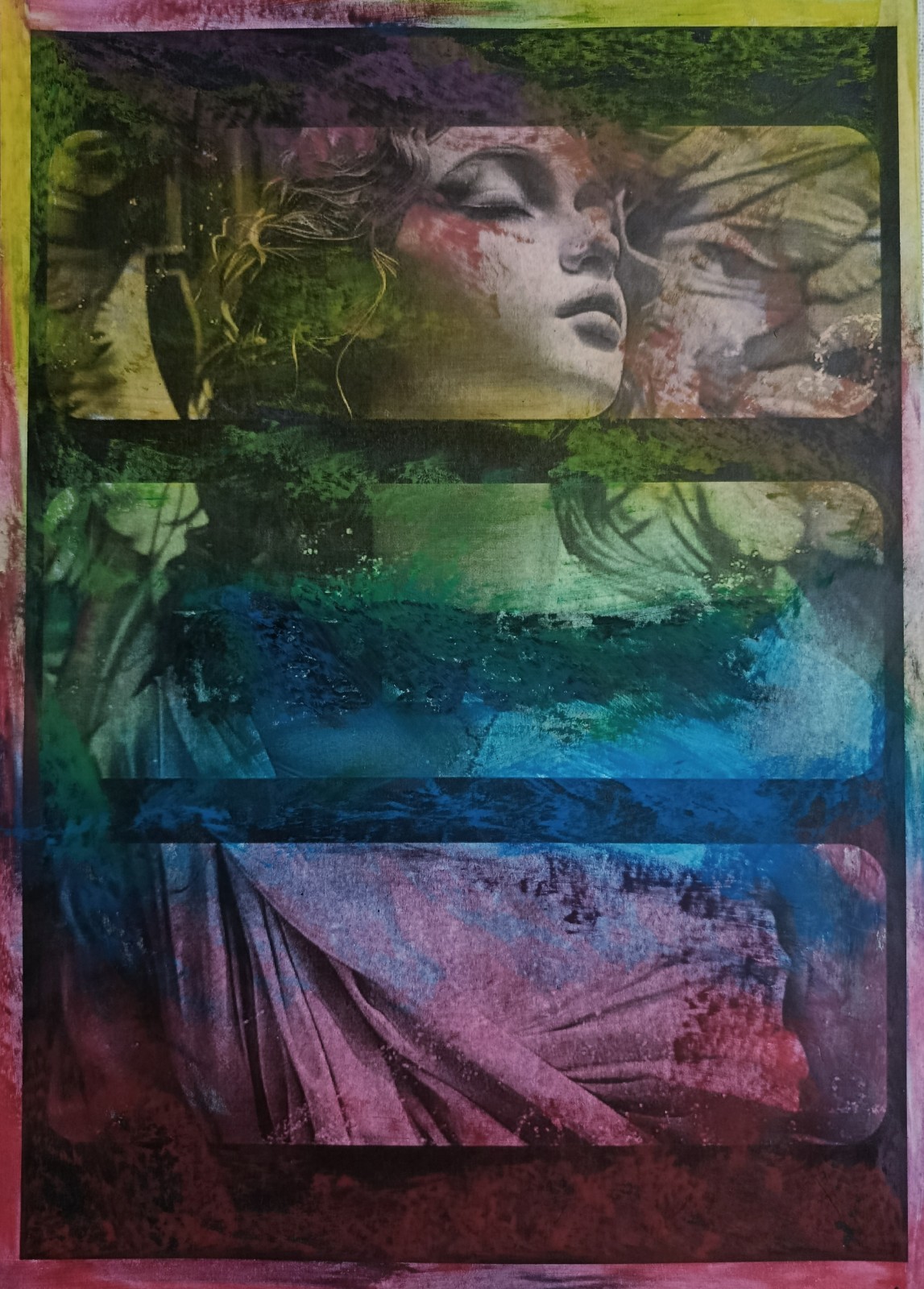 Woman Woman - Modern Art - Oil Chalk Painting Print Fusion | A4 Picture