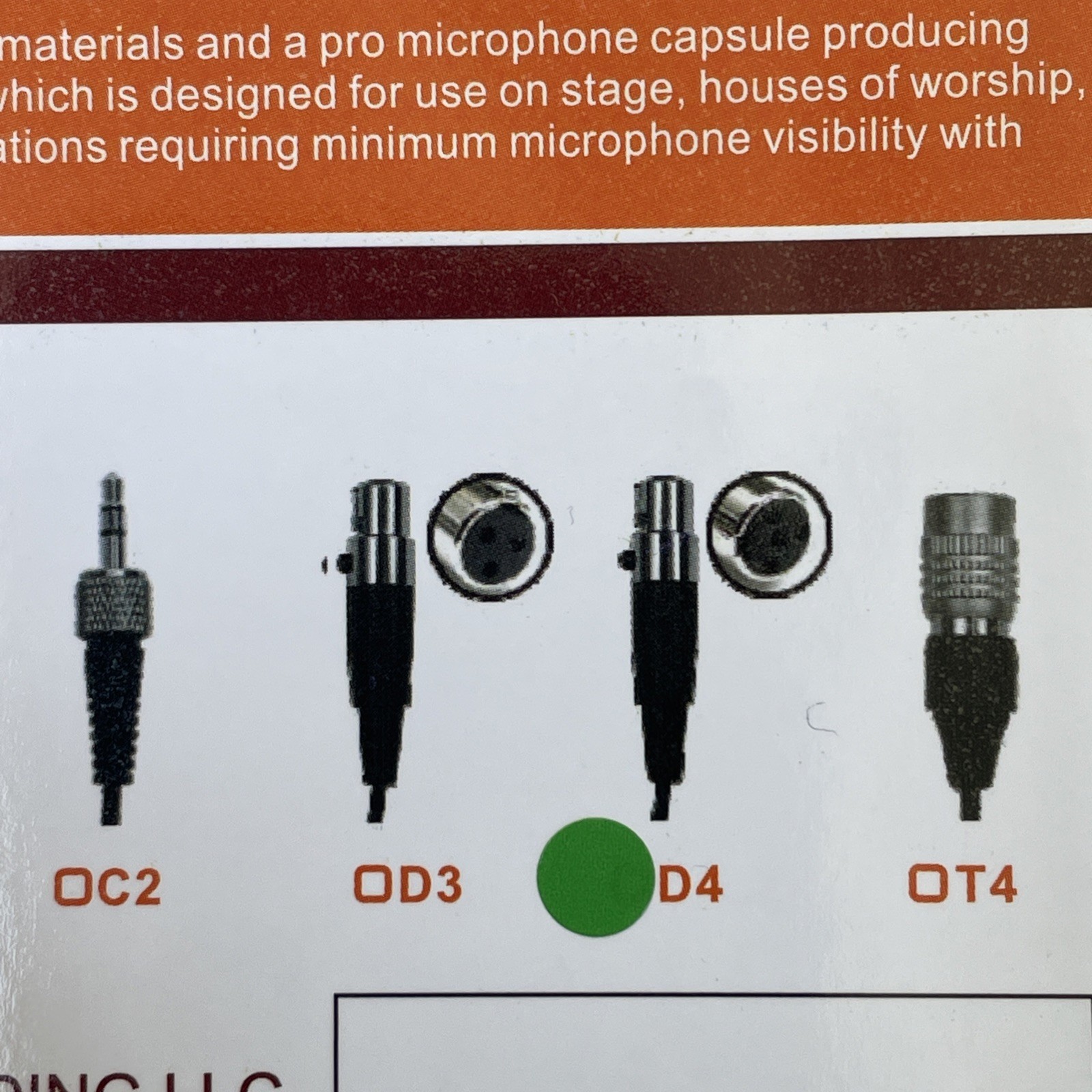 J K Light-Weight Headset Headworn Earhook Microphone MIC-J D4