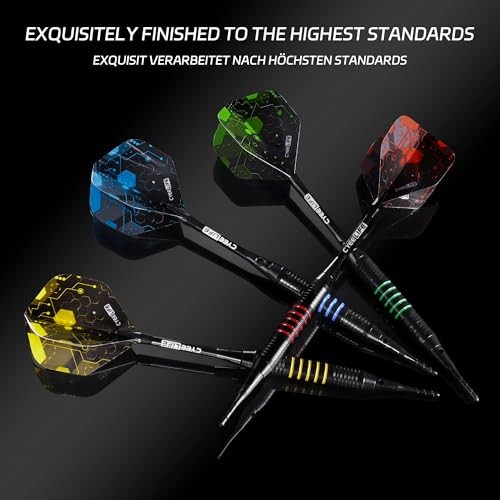 Soft Tip Darts Set - 12 Pack Professional Darts with 4 Colored Barrels, 24