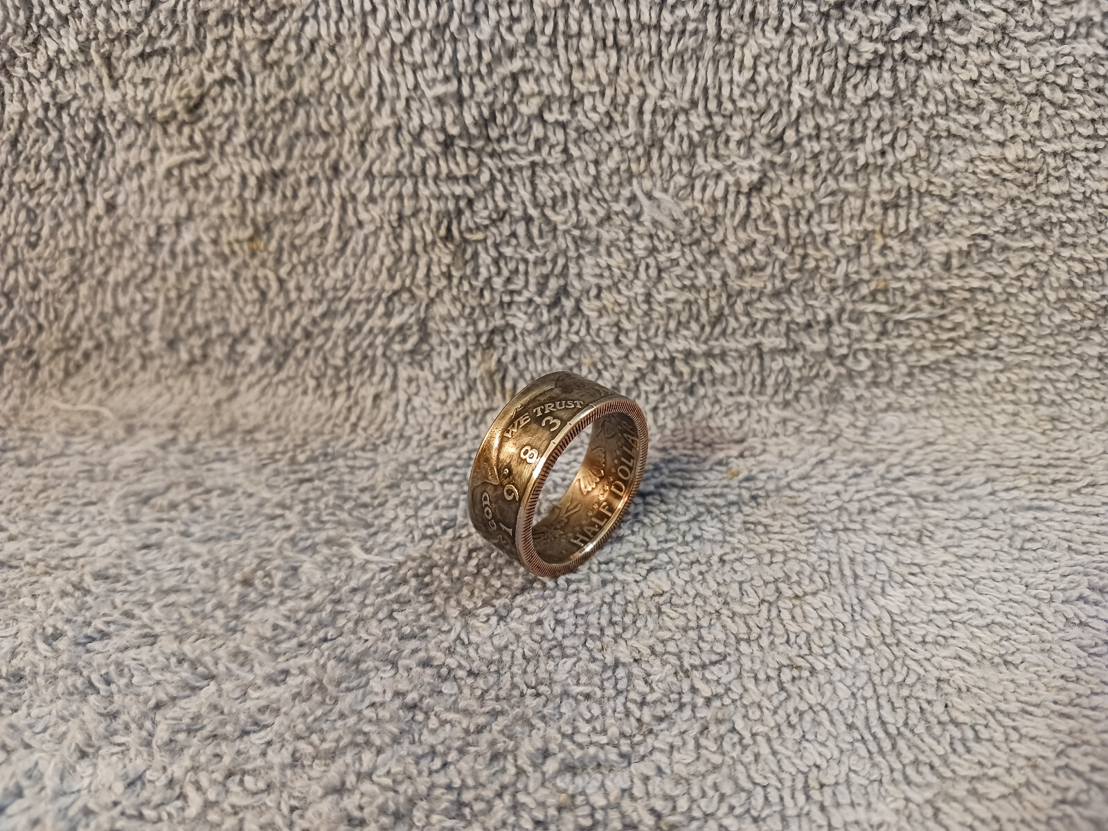 1983 Kennedy Half Dollars  size 12 coin ring  handmade mixed metals (B)