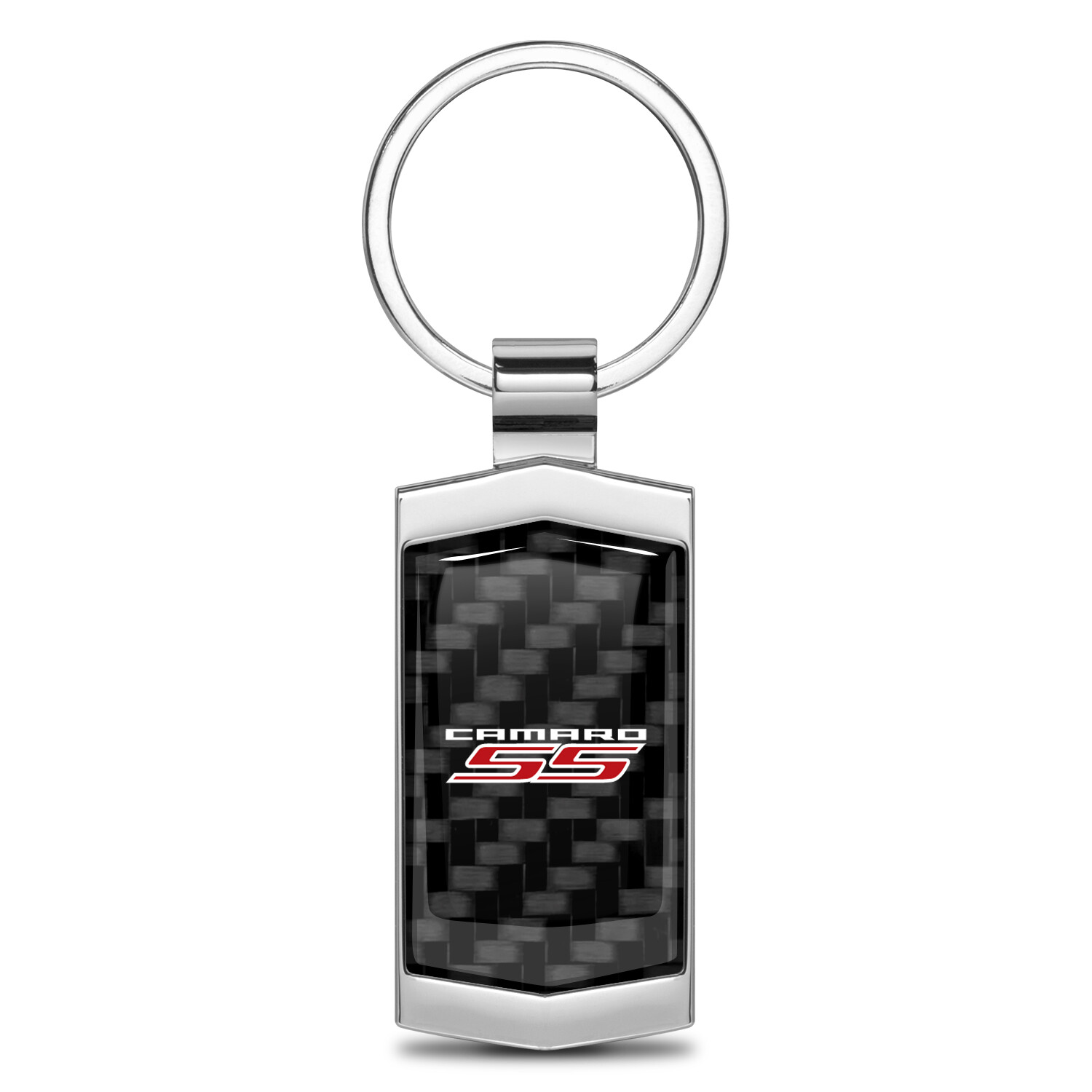 Chevrolet Camaro SS Real Carbon Fiber Chrome Metal Case Key Chain