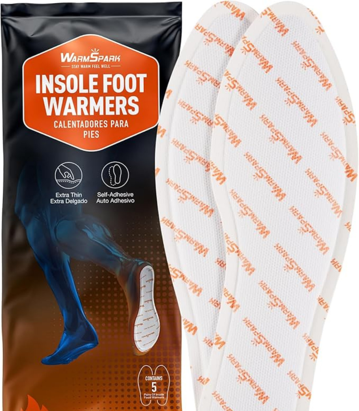 WarmSpark Foot Warmer – Insole Feet Warmers 5 Pack Small NEW & UNOPENED