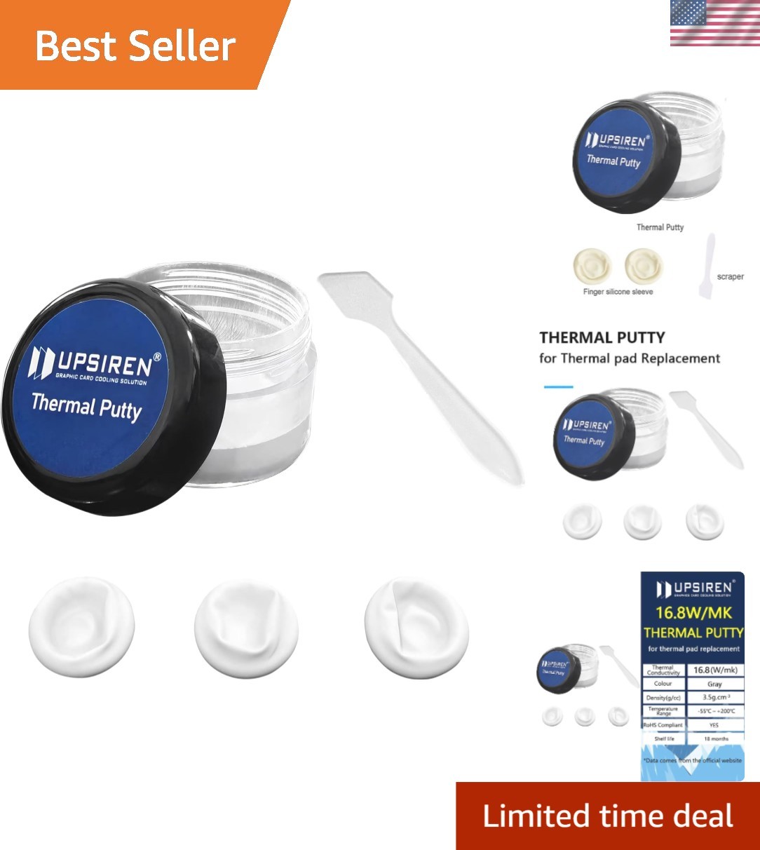 Rapid Cooling UTP-X 16.8W/mK Thermal Putty - High Performance for Electronics