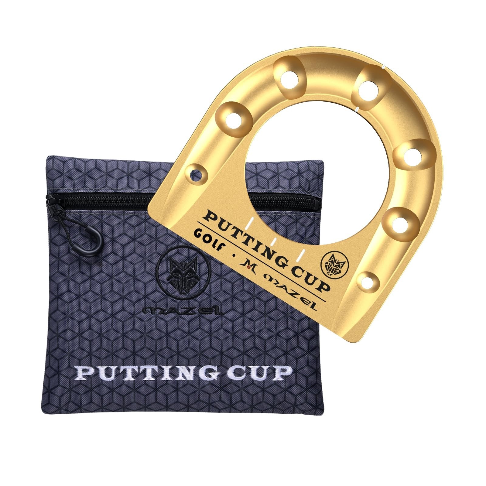 MAZEL Golf Putting Cup Hole Accuracy Trainer - Anodized Milled Aluminum Alloy...