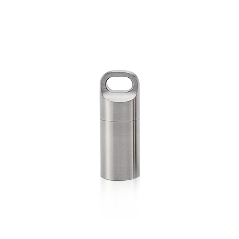 Pill Box Case Waterproof Container Keychain Medicine Capsule Seal Stainless Stee