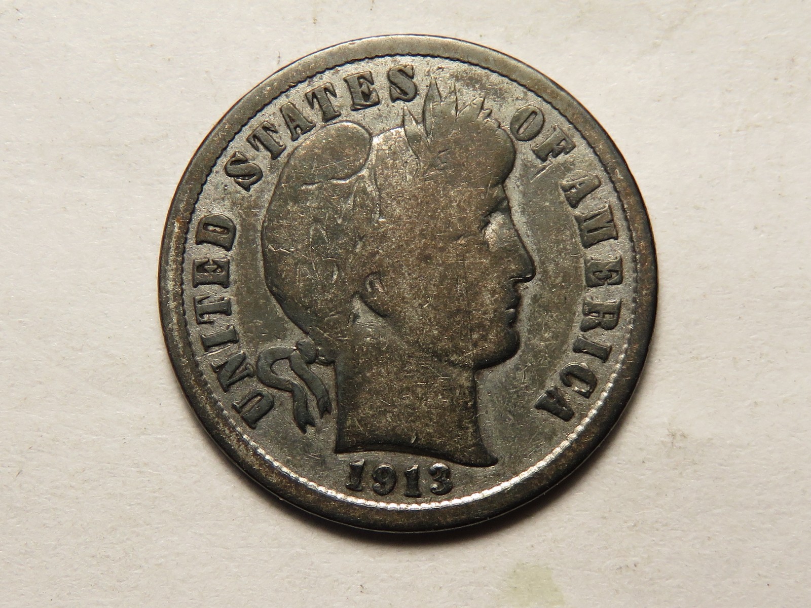 1913-S Barber Dime, VG