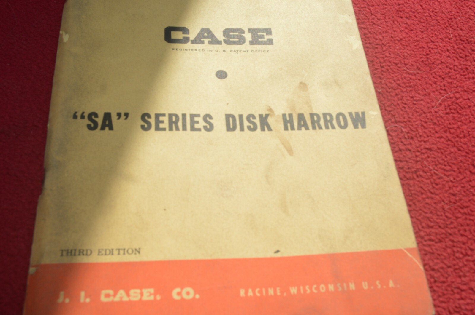 Case Tractor SA Disk Harrows Operator's Manual AMIL15