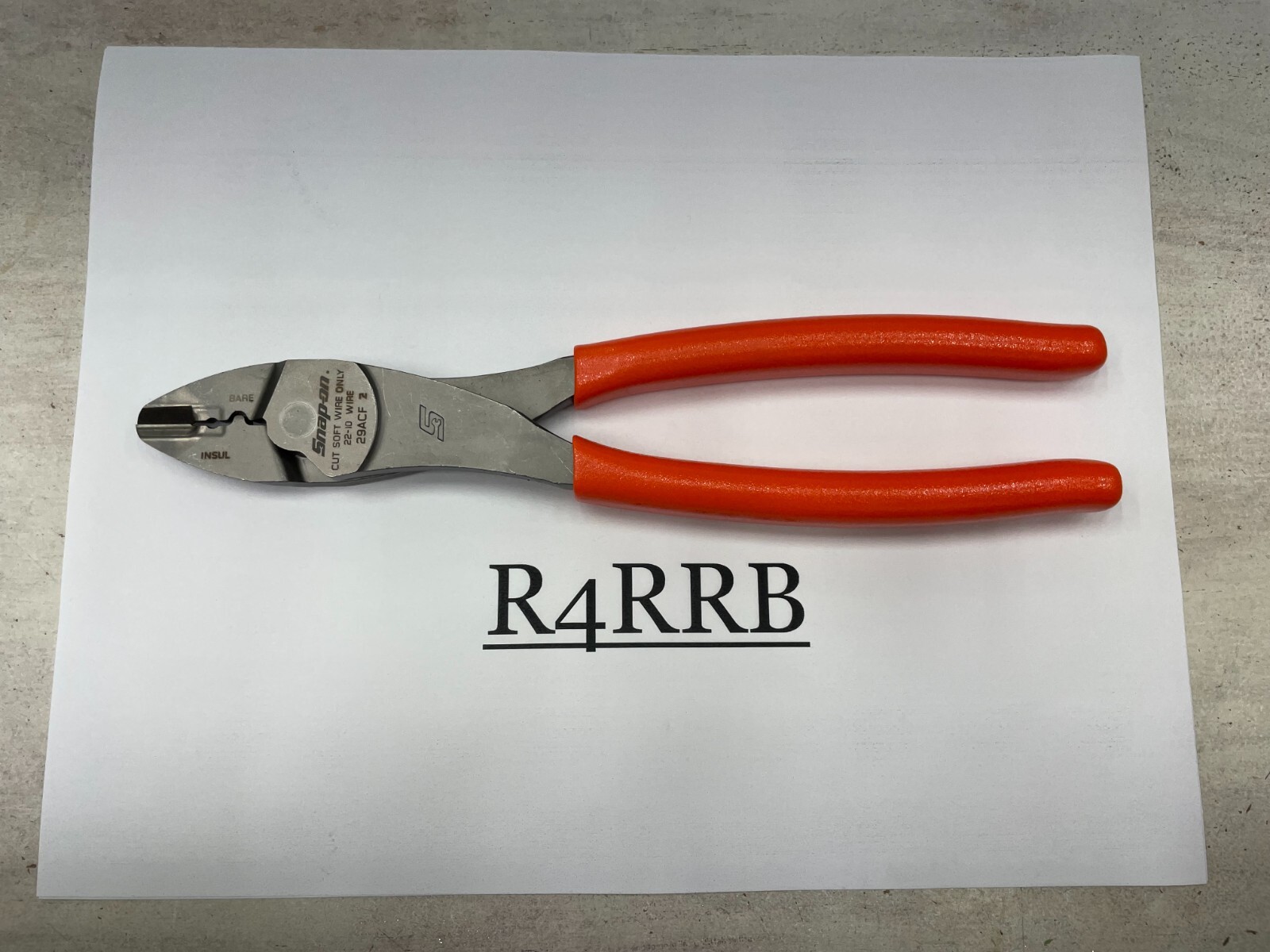 Snap-on Tools USA NEW ORANGE 9" Wire Terminal Cutter Crimping Plier 29ACFO