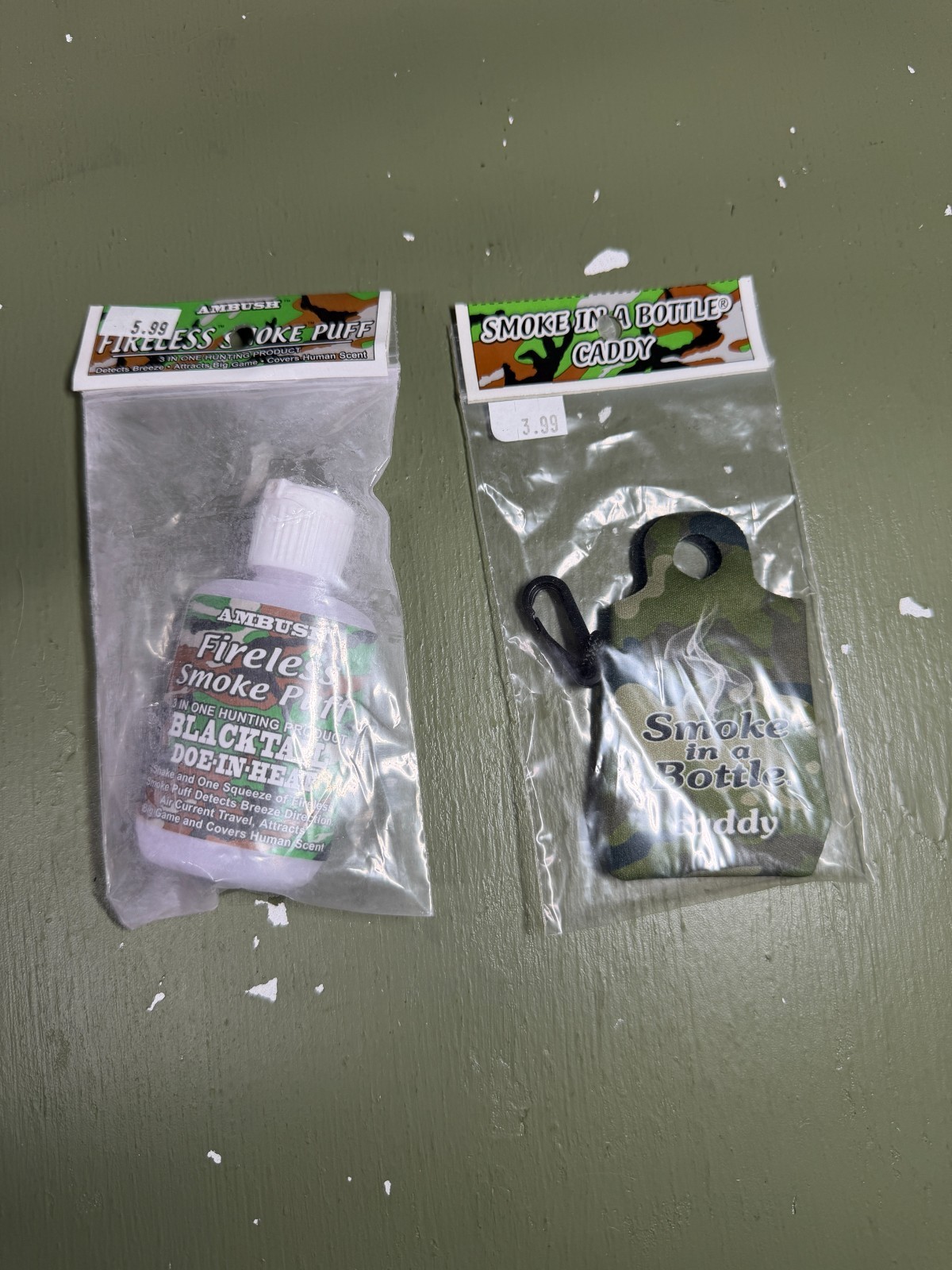 Ambush Fireless Smoke Puff 3 in one Black tail doe in heat + Smoke bottle Caddy.