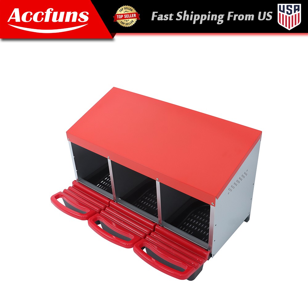 3 Hole Metal Chicken Nesting Boxes Laying Eggs Chicken Coop Hen Nest Box
