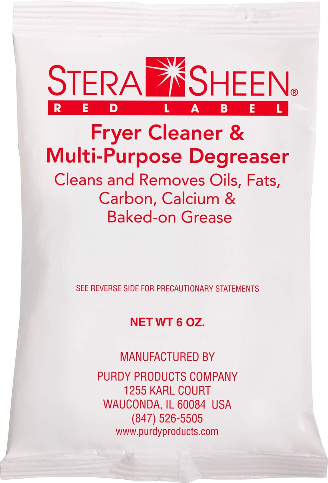 Stera Sheen Fryer Cleaner, 24 x 6 oz. Pkts, Stera Red Label Food Grade Fryer ...