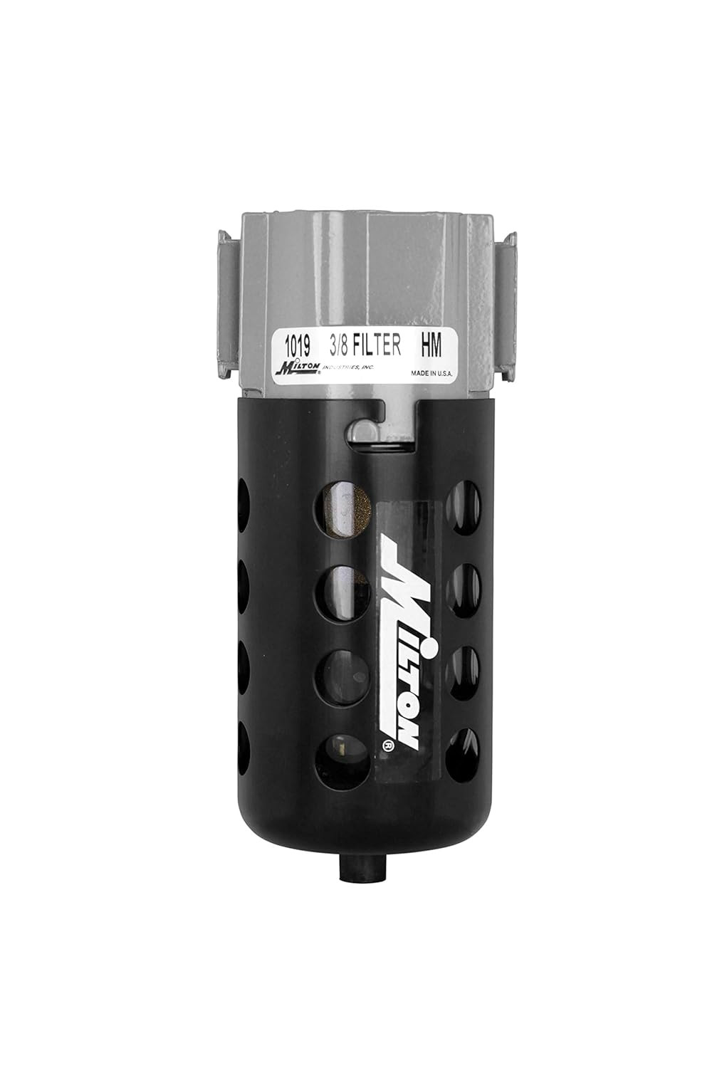 Industries 1019 3/8" NPT Polycarbonate FRL Micro Filter, Black