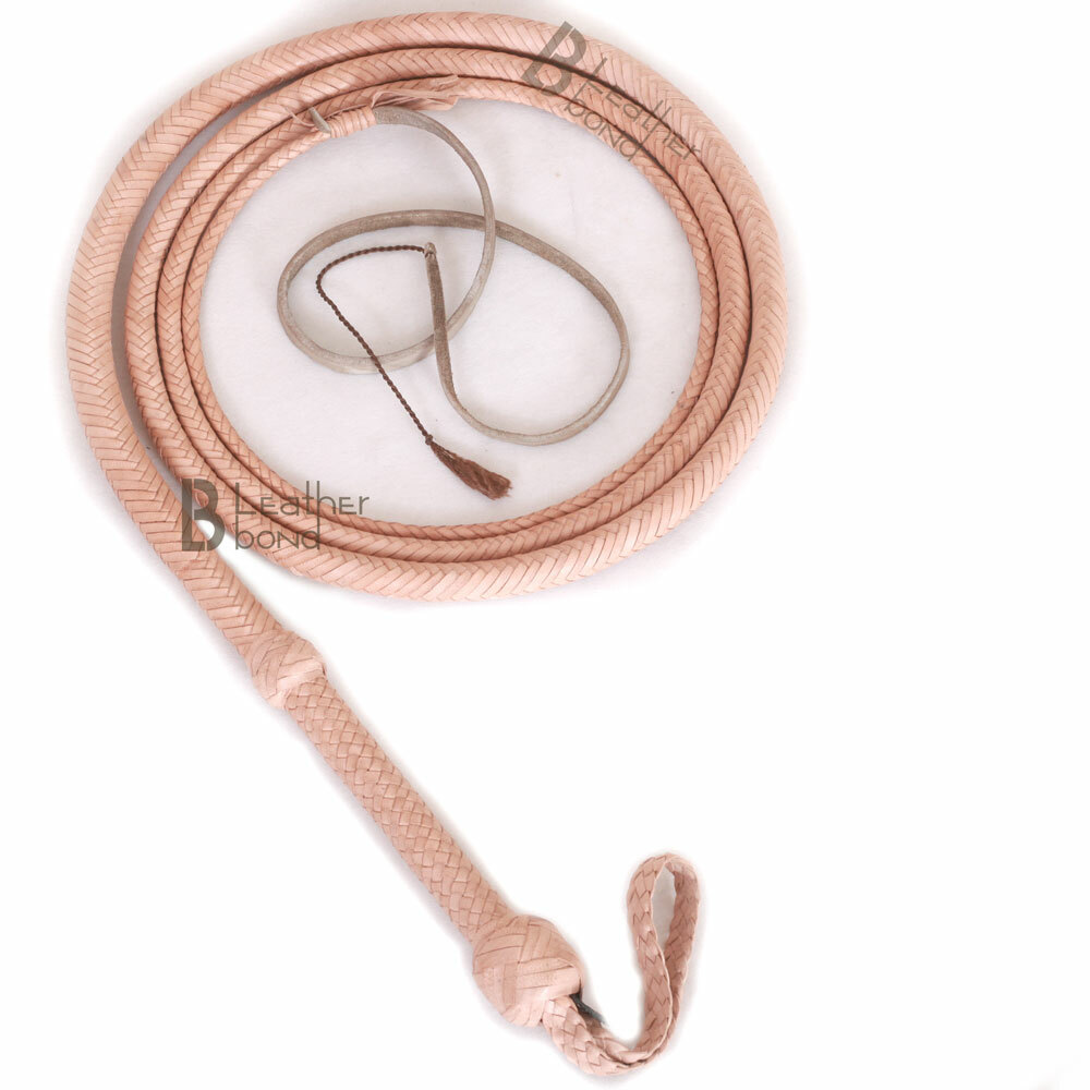 Natural Cowhide Leather 6 to 20 Feet 12 Strands Bull Whip Indiana Jones Bullwhip