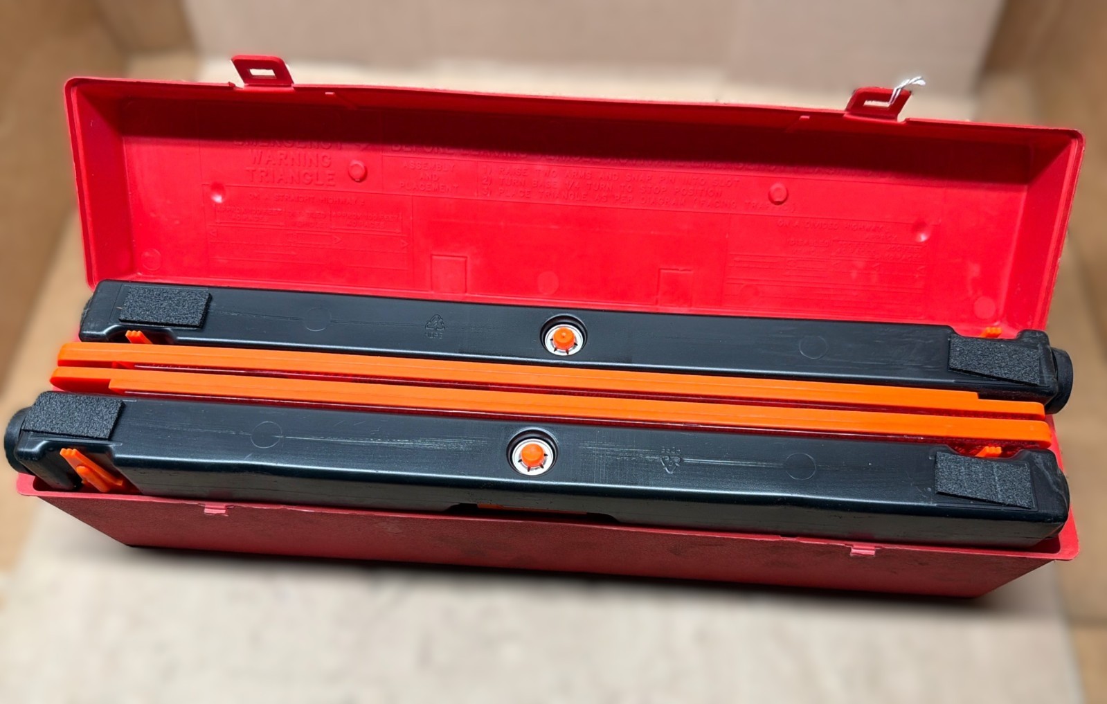 Emergency Warning Triangle SATE-LITE 711 BASE set Of 3 Signal Stat Flare Kit