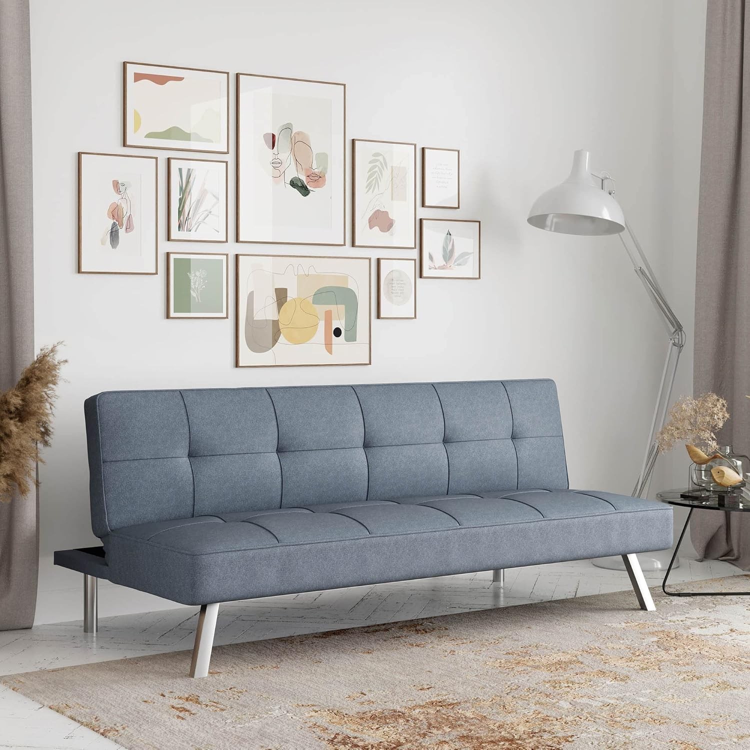 Rane Futon Sofa Bed 66.1" 3-in-1 Convertible Couch Sleeper Small Spaces Tufted