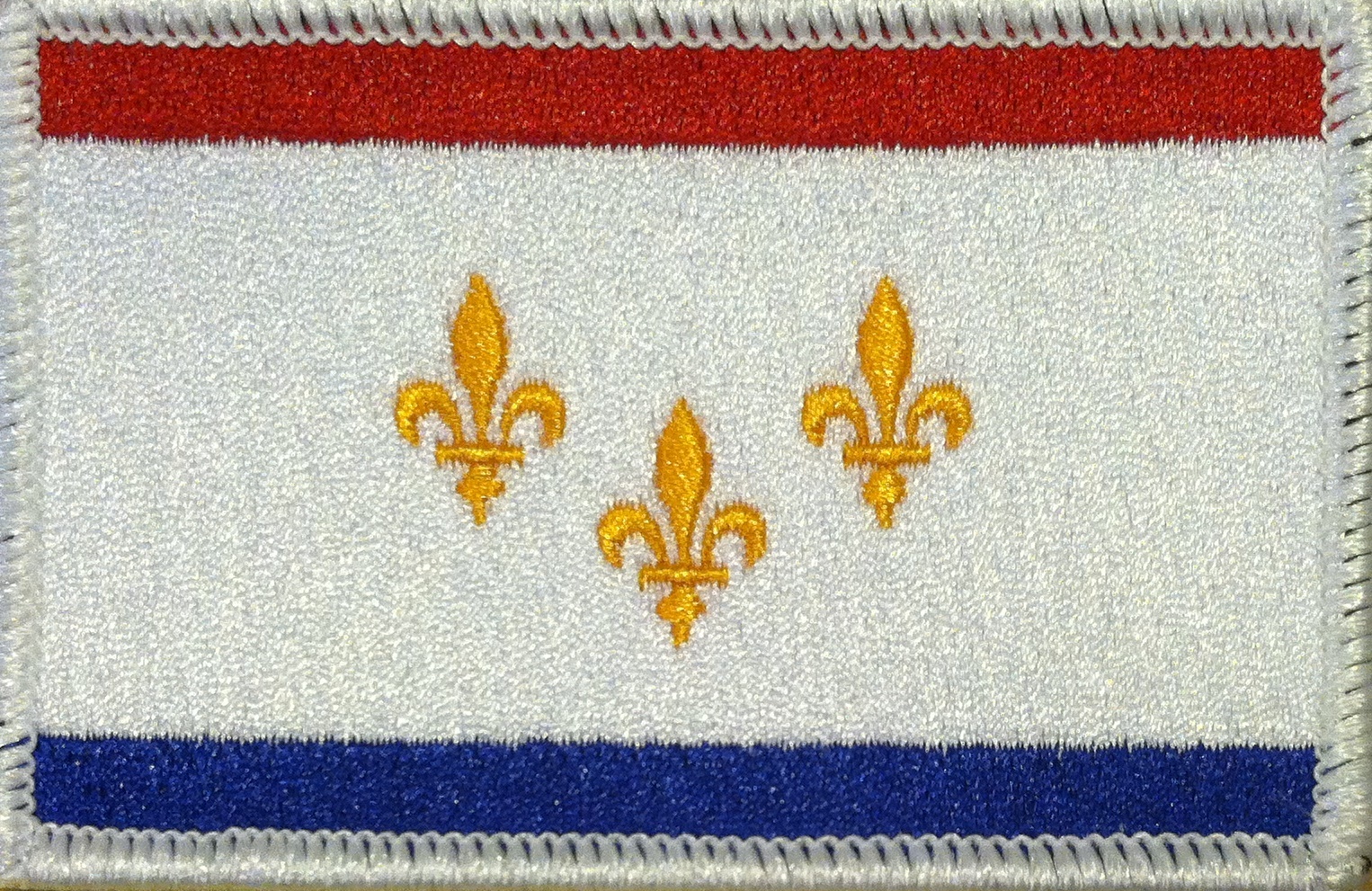 NEW ORLEANS Flag Military Patch With Hook Adhesive Fastener WHITE Border #01