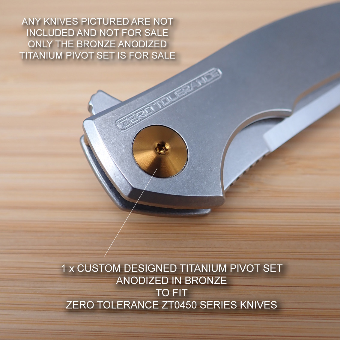 Zero Tolerance ZT0450G10 ZT0450 0450CFZDP Custom Titanium Pivot Anodized BRONZE