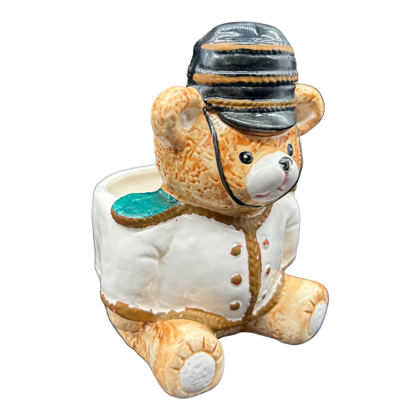 Vintage Palmar Japan Teddy Bear Planter Toy Soldier Christmas Decor Pierre Bear