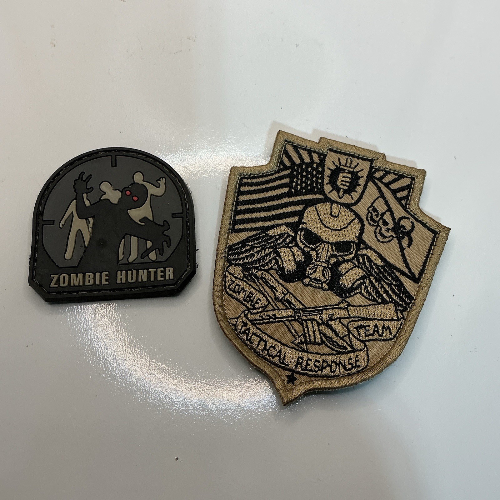 Lot of 2 Zombie Hunter & Zombie Tactical Response Team Morale Patche