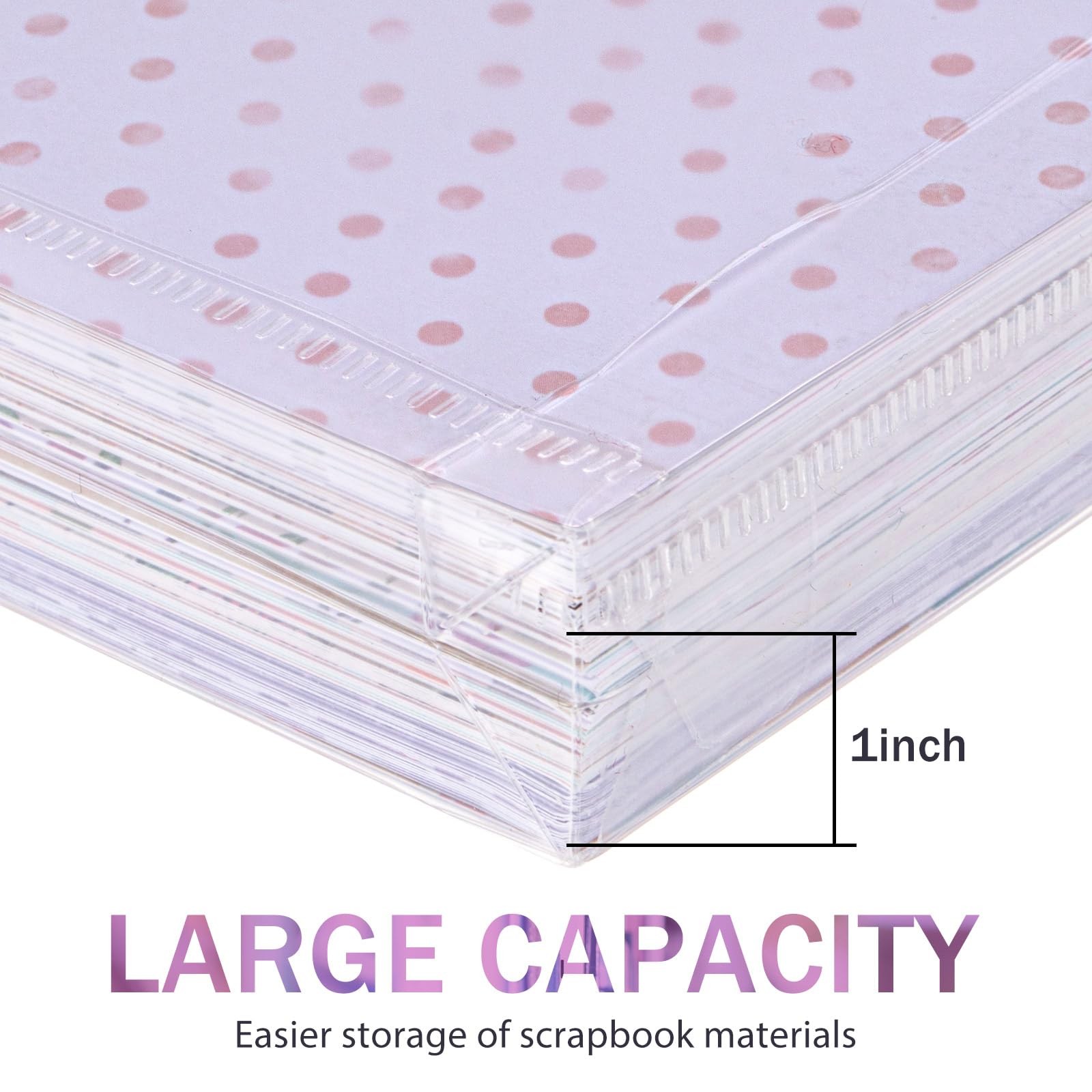 12 Pcs 12x12 Clear Scrapbook Paper Storage Organizer, Top Loading, Plastic
