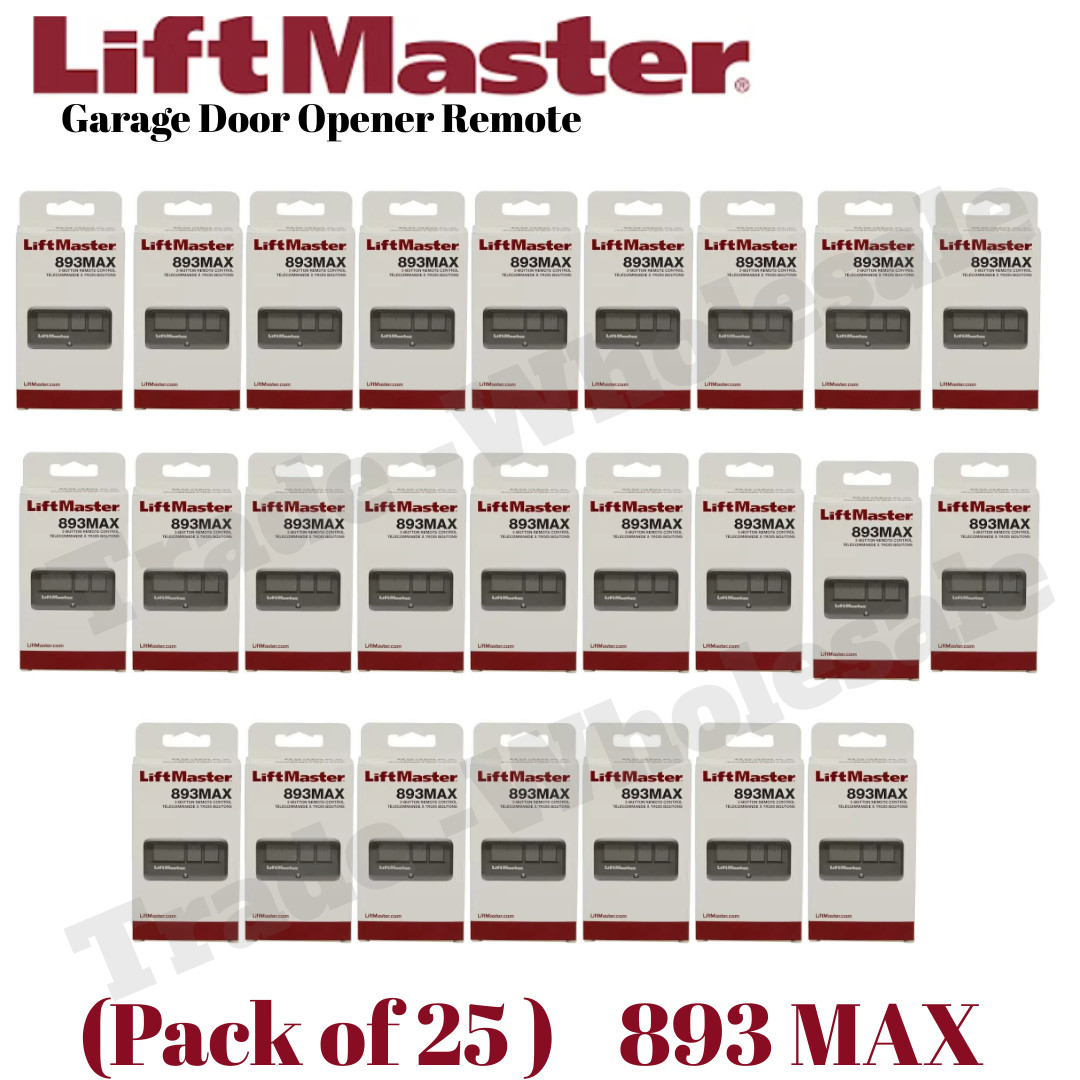 25 Pack 893 MAX 3 Button LiftMaster Visor Remote Control Garage Door Opener