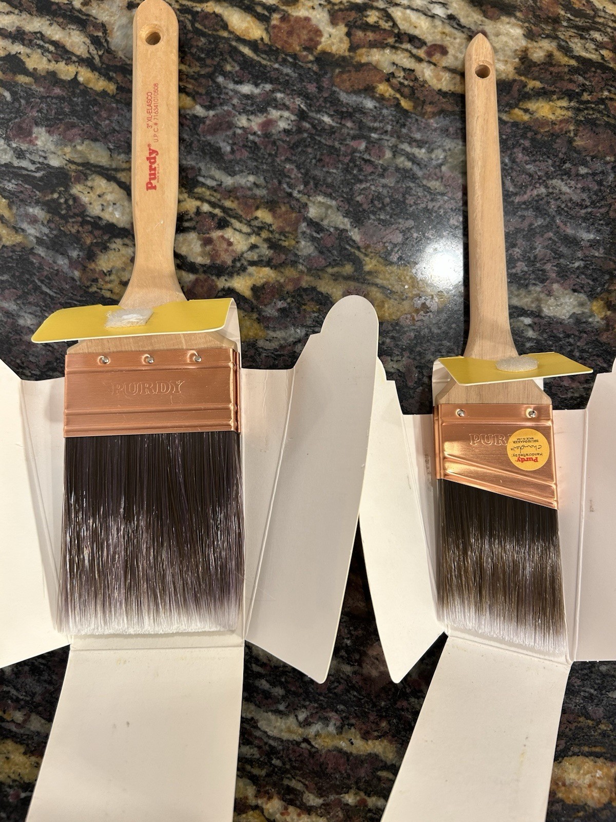Purdy Elasco Flat 3" & 2" Dale Angle Edge Paint Brush Lot -Nylon/Polyester - NEW