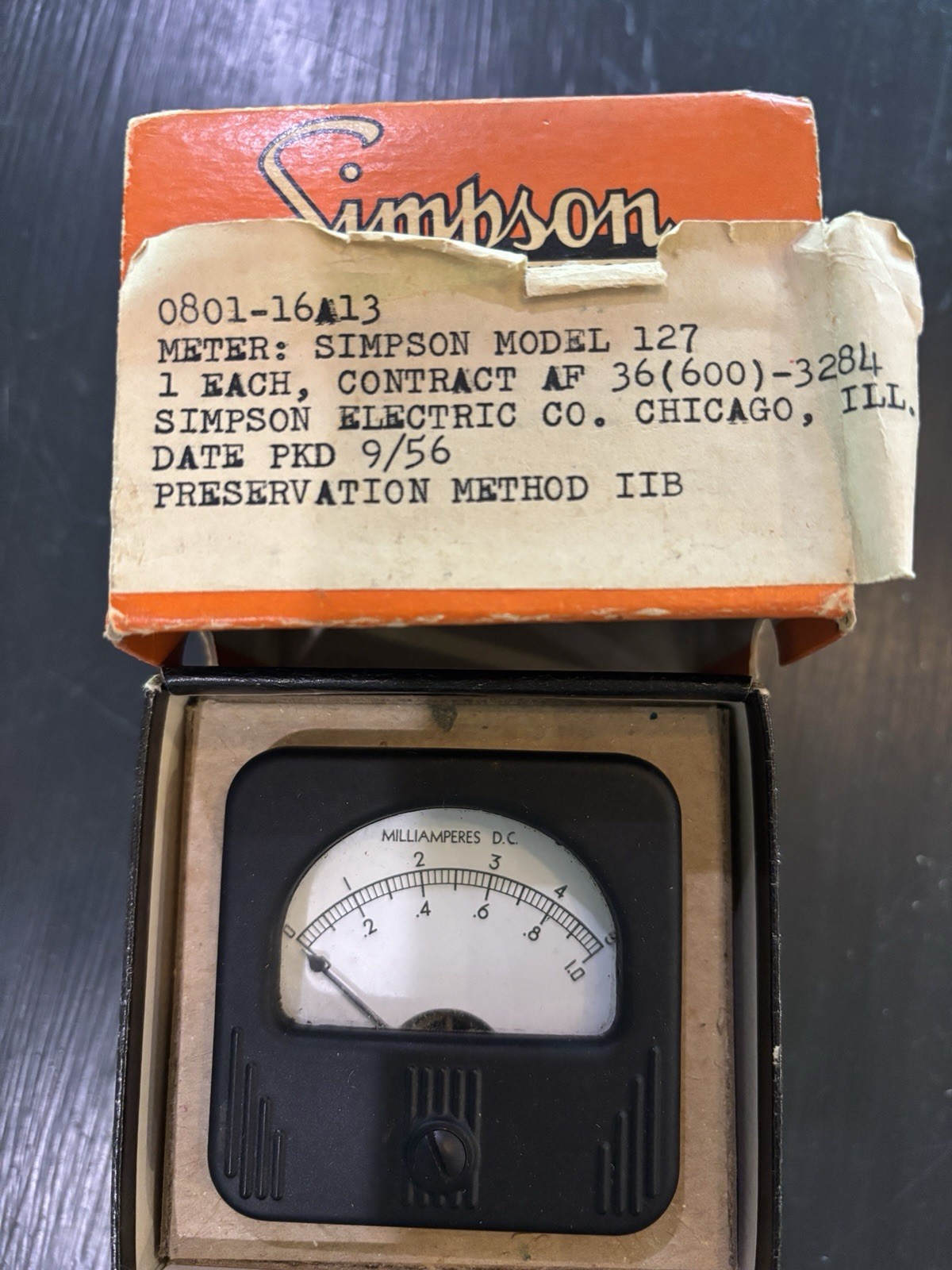 Simpson Meter model 127  Air Force contract packaged 1956