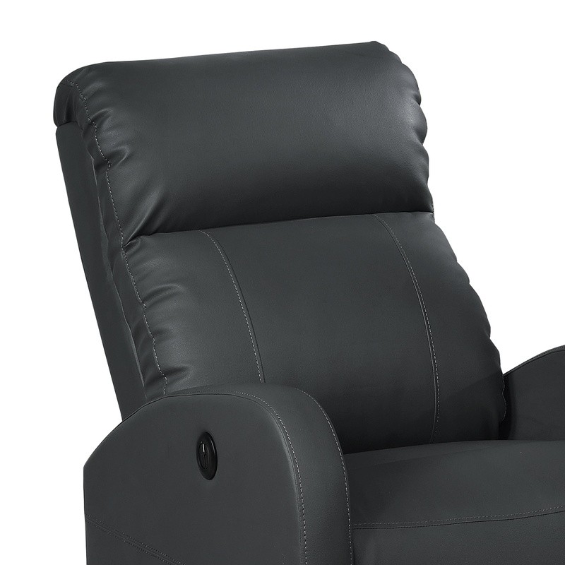 Power Recliner Chair Electric USB Charging Gentle Lumbar Massage Leather Fabric