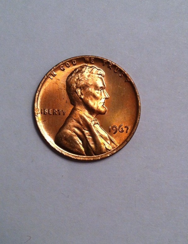 1967 Superb Gem Mint State RB Lincoln Cent