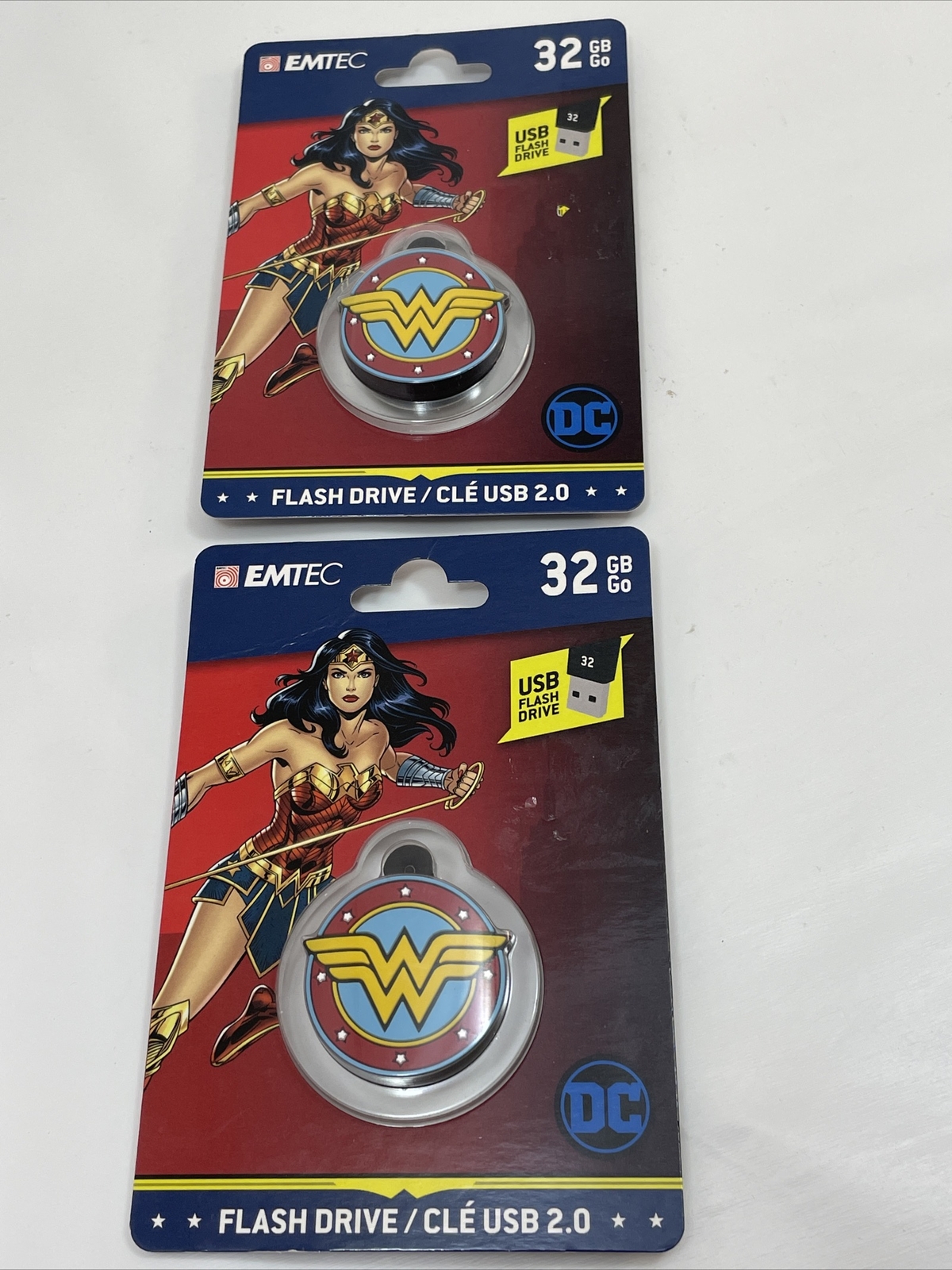 2 Wonder Woman 32GB USB Flash Drive Keychain DC Comics 32 GB Stocking Stuffer